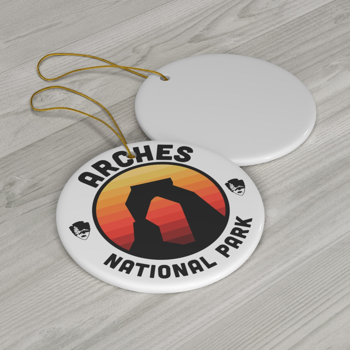 Arches National Park Ornament - Round Emblem Design