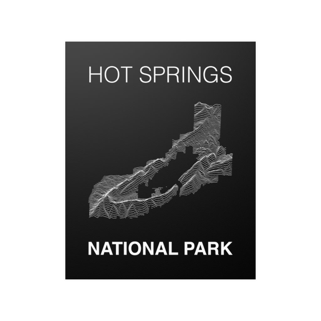 Hot Springs National Park Poster - Unknown Pleasures Lines National Parks Partnership