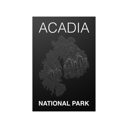 Mount Desert Island and Acadia National Park Poster - Lines National Parks Partnership