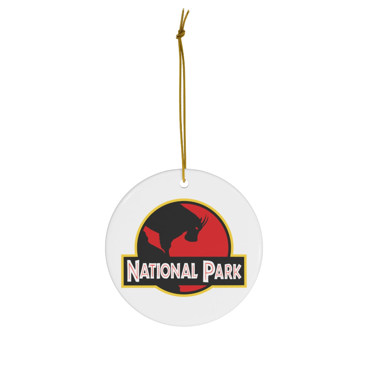 Glacier National Park Ornament - Mountain Goat Parody Logo