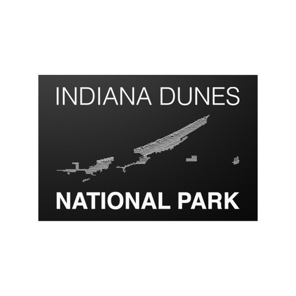 Indiana Dunes National Park Poster - Unknown Pleasures Lines National Parks Partnership