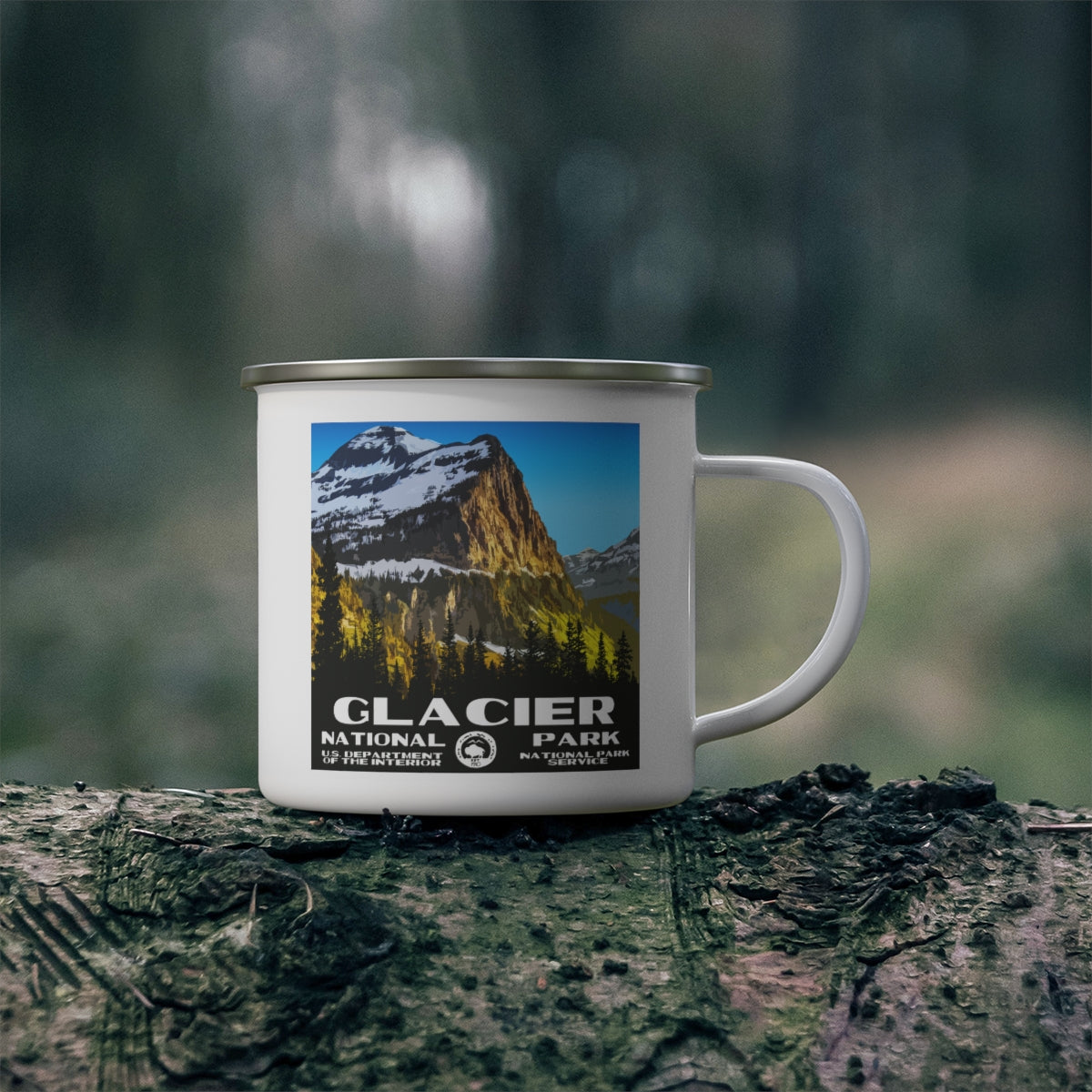 Glacier National Park Enamel Camping Mug